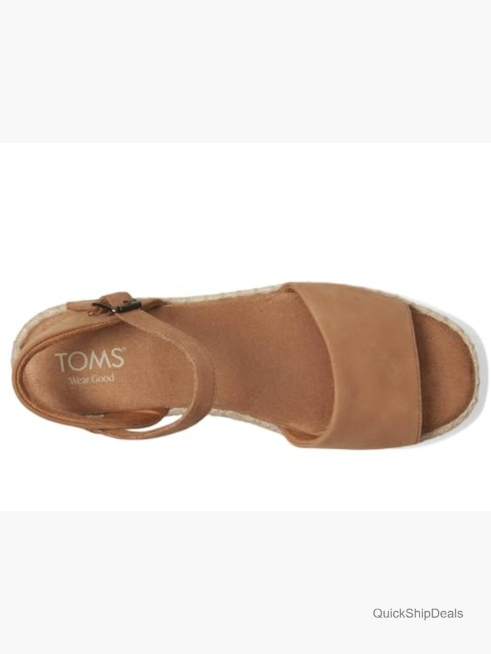 Women's Platform Wedge Sandals with Ankle Strap in Leather - Picture 2 of 7